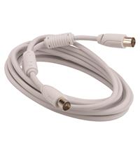 RF cable 3,0m white w/ IEC plug - ferrite halogen free